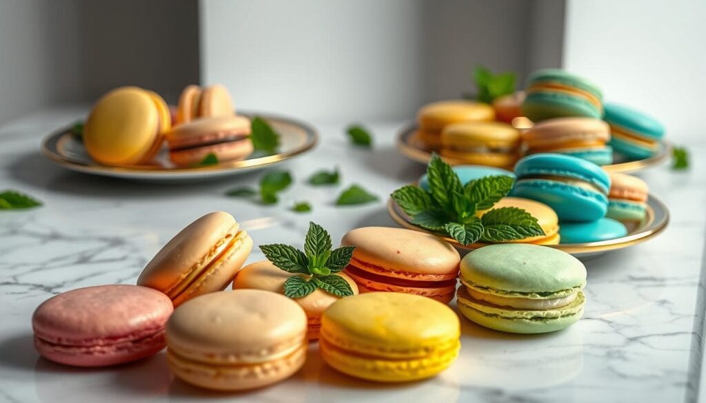 French Macarons Colorful Display