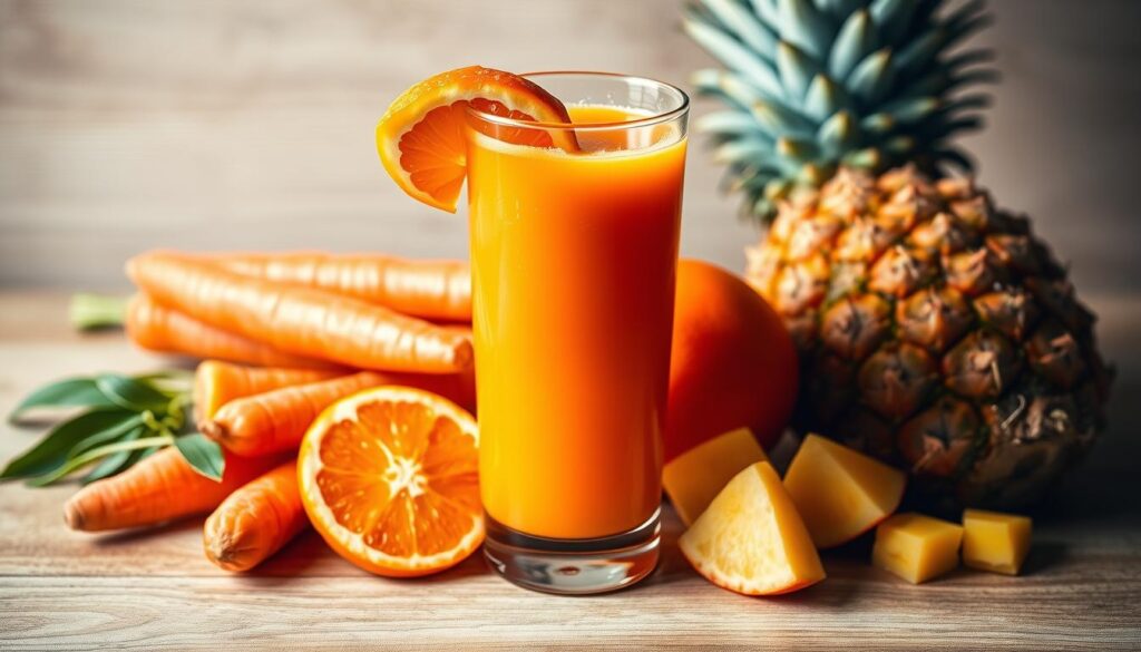 Carrot, clementine & pineapple juice
